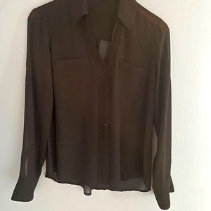 Express size Small Women’s black sheer blouse with embellishments.